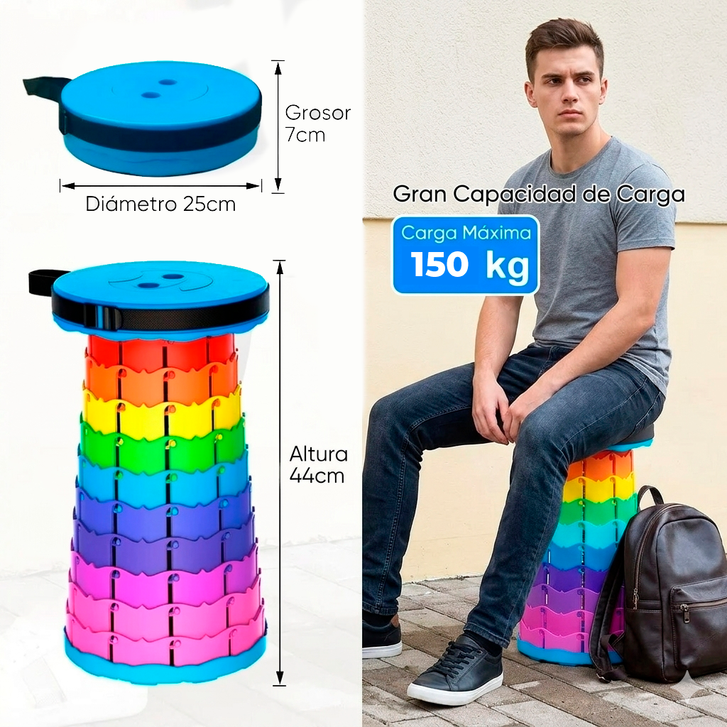 Silla plegable Ultraligera Portátil - Resiste 150 Kg