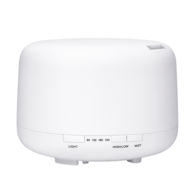 Humidificador ultrasónico de aire y aromas 500ML blanco LED