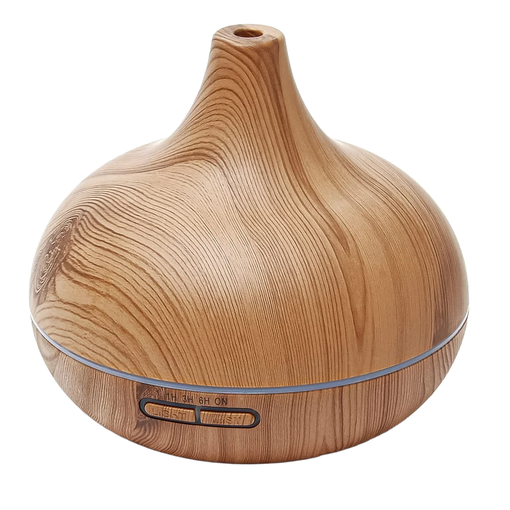 Humidificador de aire y aromas 500ML, estilo madera ancho