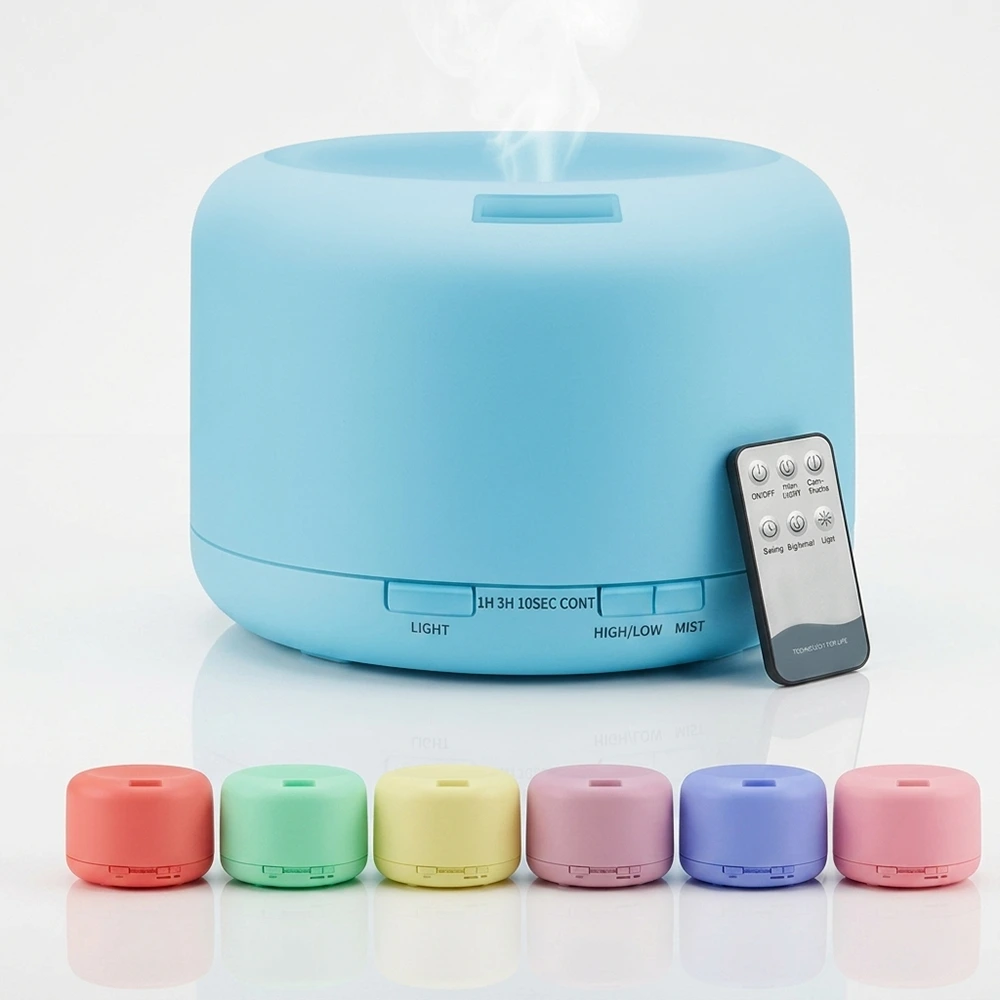 Humidificador ultrasónico de aire y aromas 500ML blanco LED