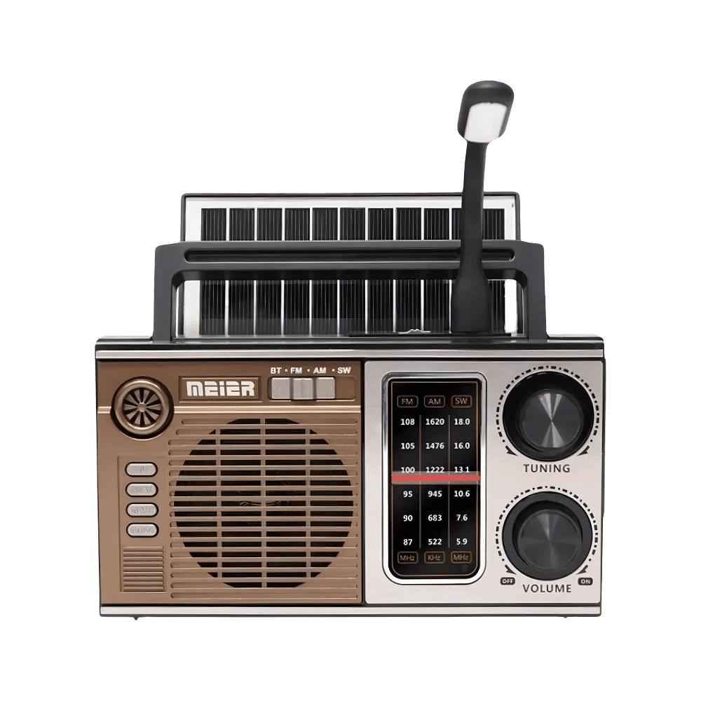 Radio Portátil vintage con panel solar