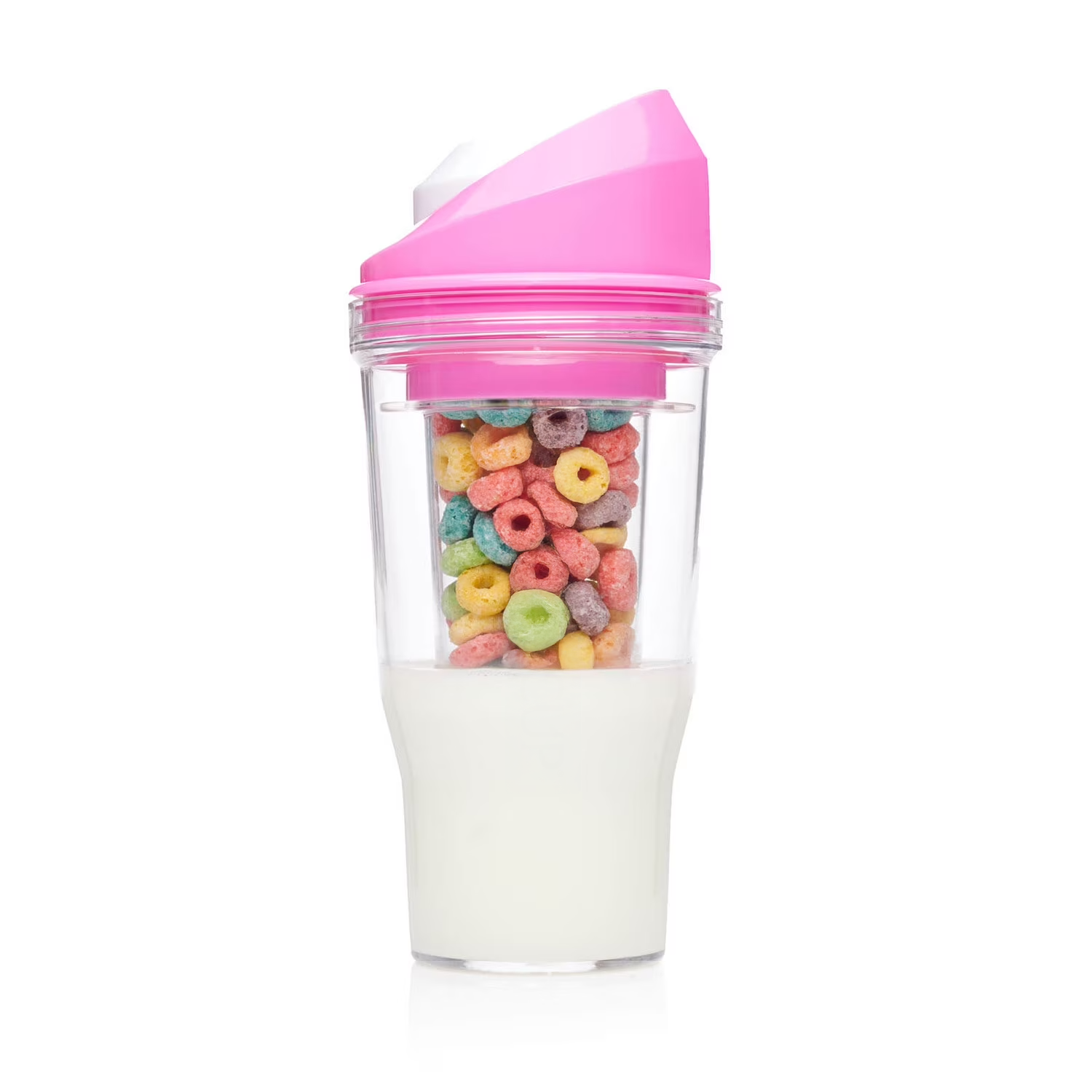 "Lechereal" Vaso para leche y cereal tipo Crunch Cup